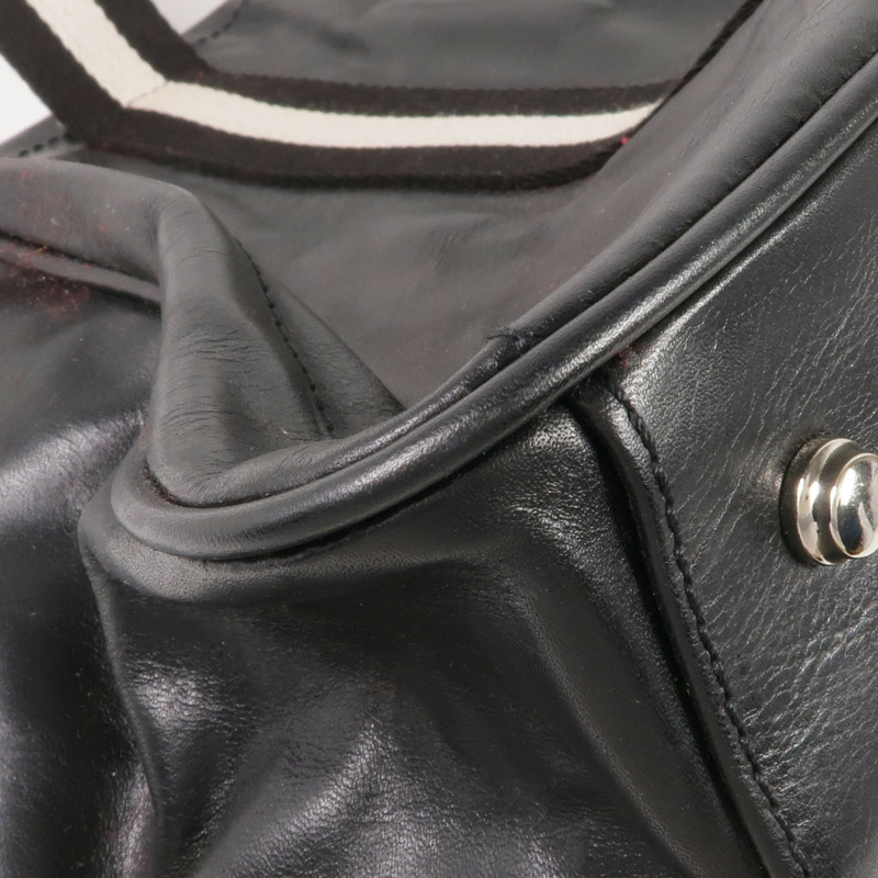 BALLY 皮革2 Way Boston Bag銀扣手挽肩背兩用袋-14