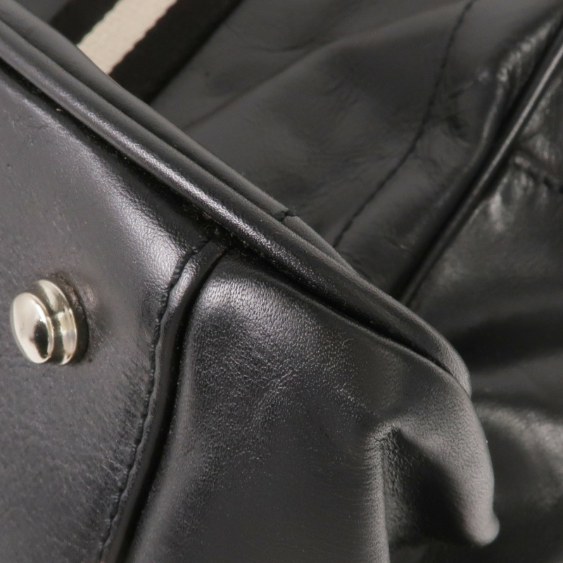 BALLY 皮革2 Way Boston Bag銀扣手挽肩背兩用袋-15