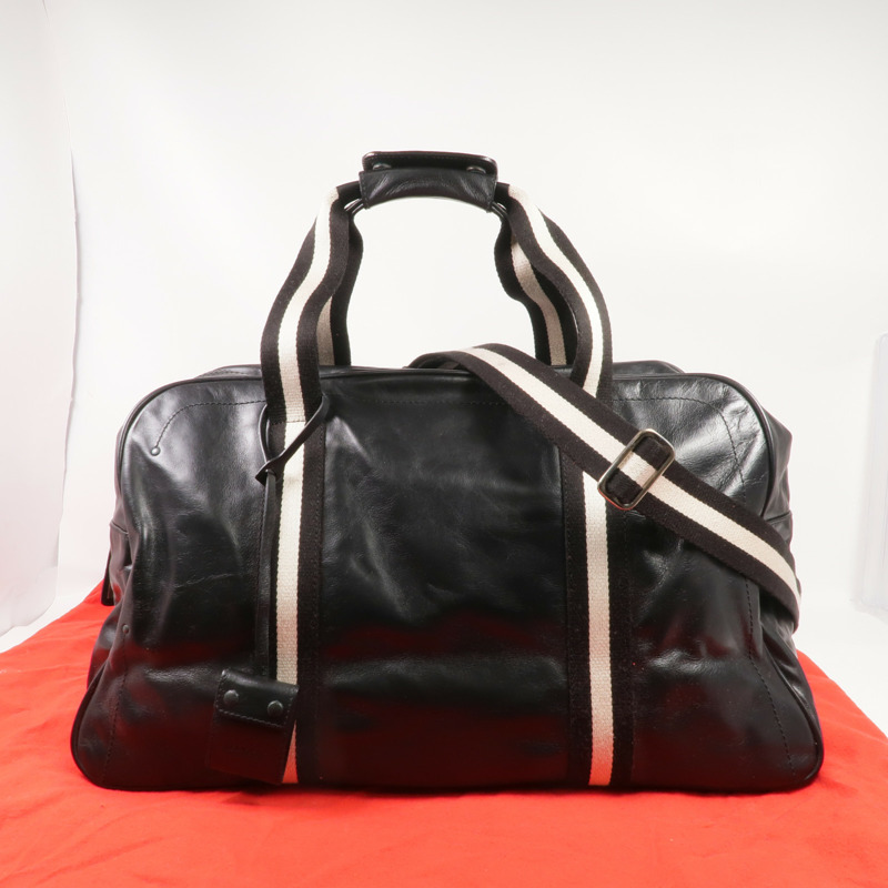 BALLY 皮革2 Way Boston Bag銀扣手挽肩背兩用袋-21