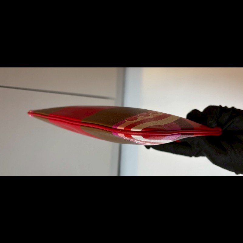 Hermes 雙馬彩虹之愛紅色系皮革小萬用包 Carre Pocket-2