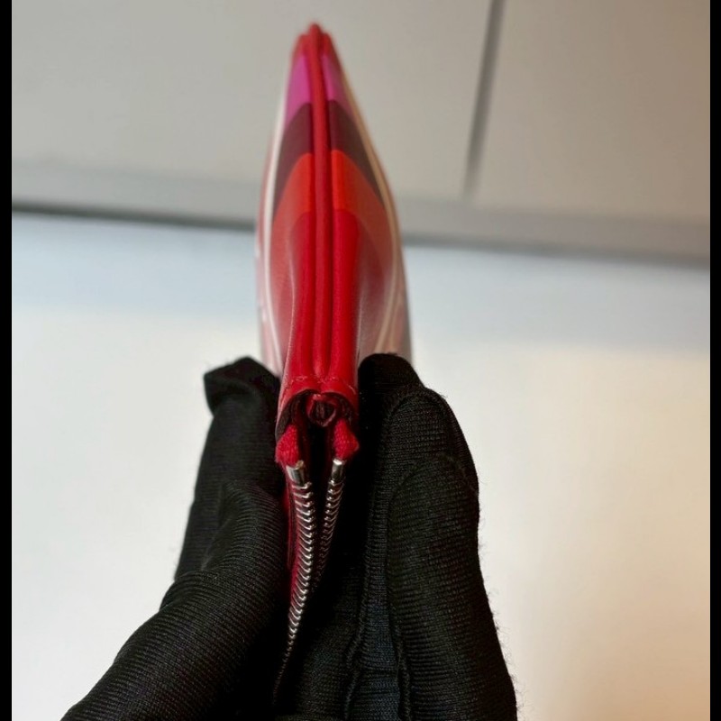 Hermes 雙馬彩虹之愛紅色系皮革小萬用包 Carre Pocket-11