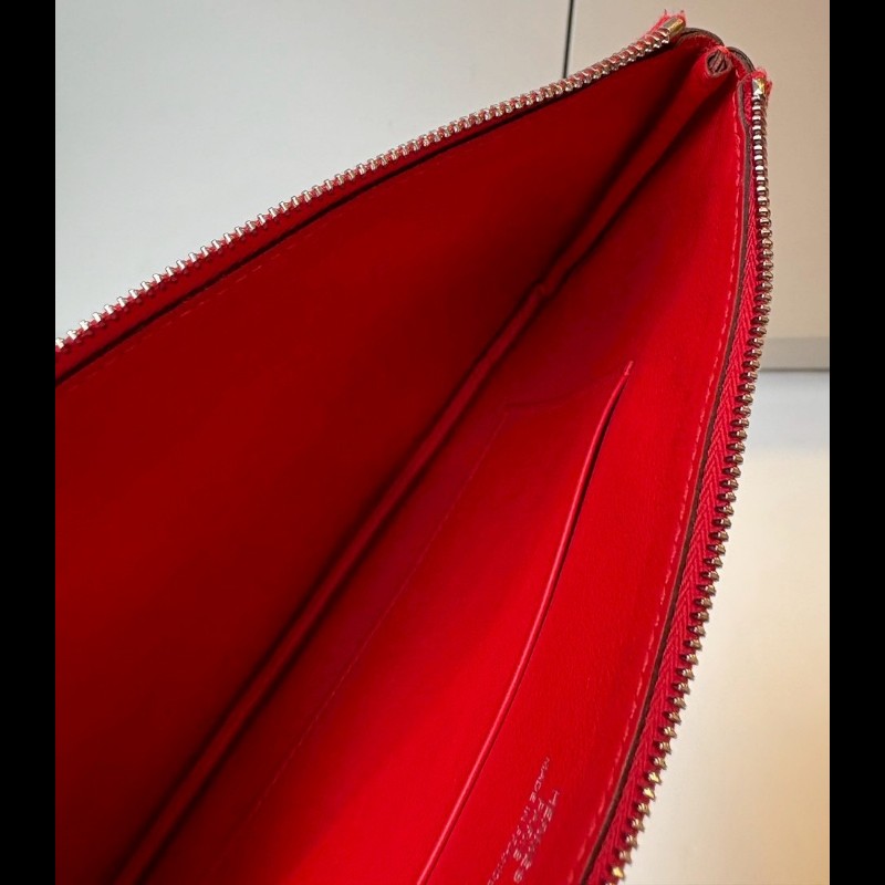 Hermes 雙馬彩虹之愛紅色系皮革小萬用包 Carre Pocket-16