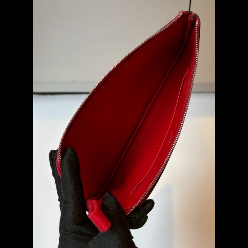 Hermes 雙馬彩虹之愛紅色系皮革小萬用包 Carre Pocket-17