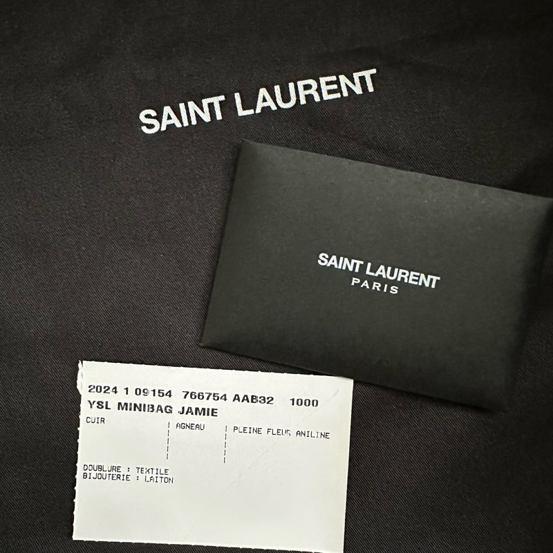 YSL SAINT LAURENT 4.3 Jamie Mini 迷你 羊皮 肩背包 斜背包 黑色 766754-4