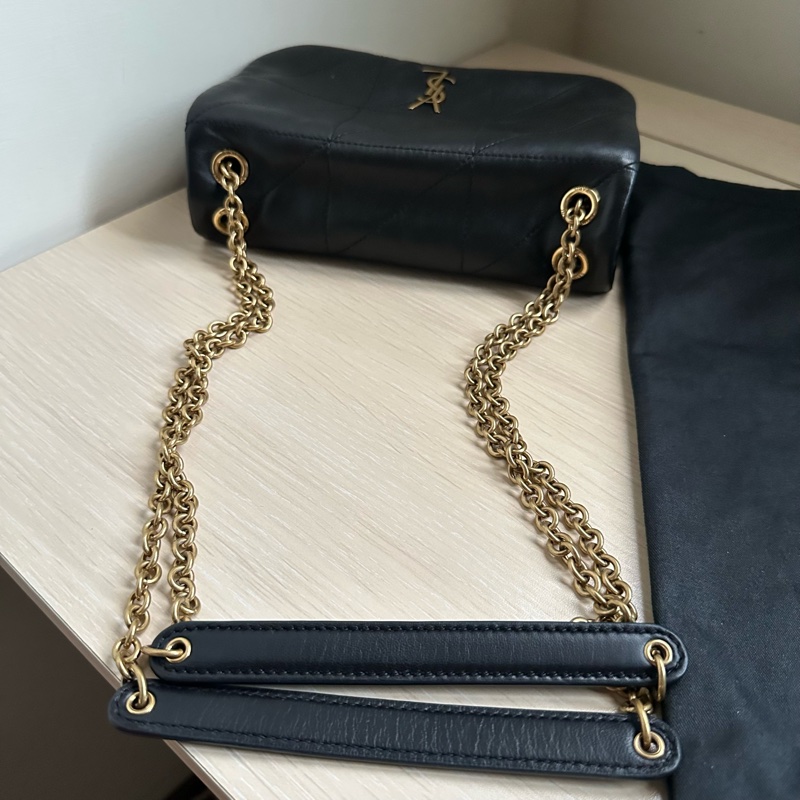 YSL SAINT LAURENT 4.3 Jamie Mini 迷你 羊皮 肩背包 斜背包 黑色 766754-10