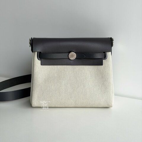 閒置新✨ 全配有購證🙌🏻 Hermès 愛馬仕 Mini Herbag 石板灰銀釦