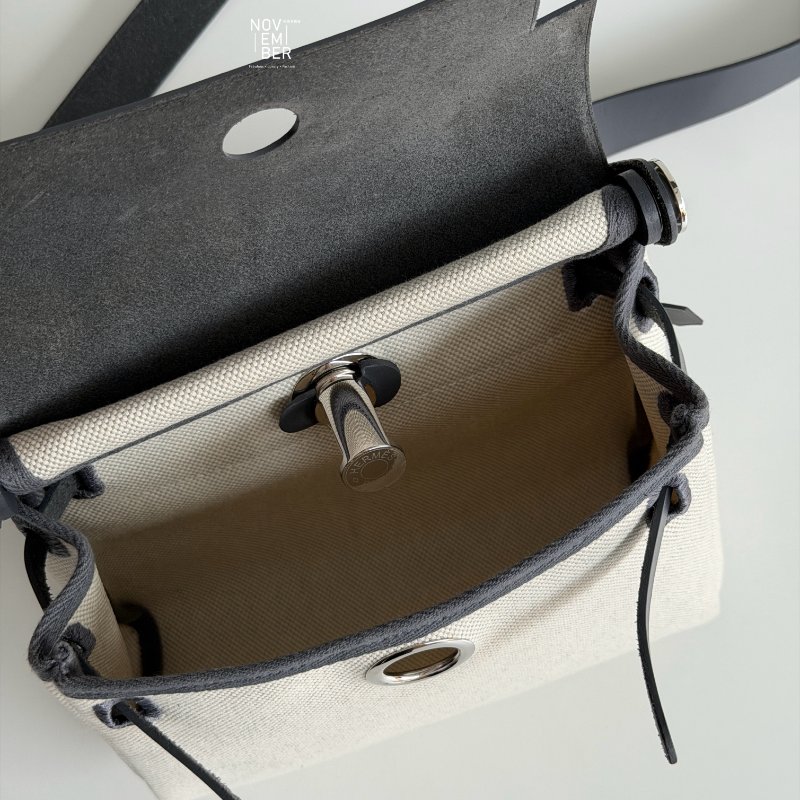 閒置新✨ 全配有購證🙌🏻 Hermès 愛馬仕 Mini Herbag 石板灰銀釦-3