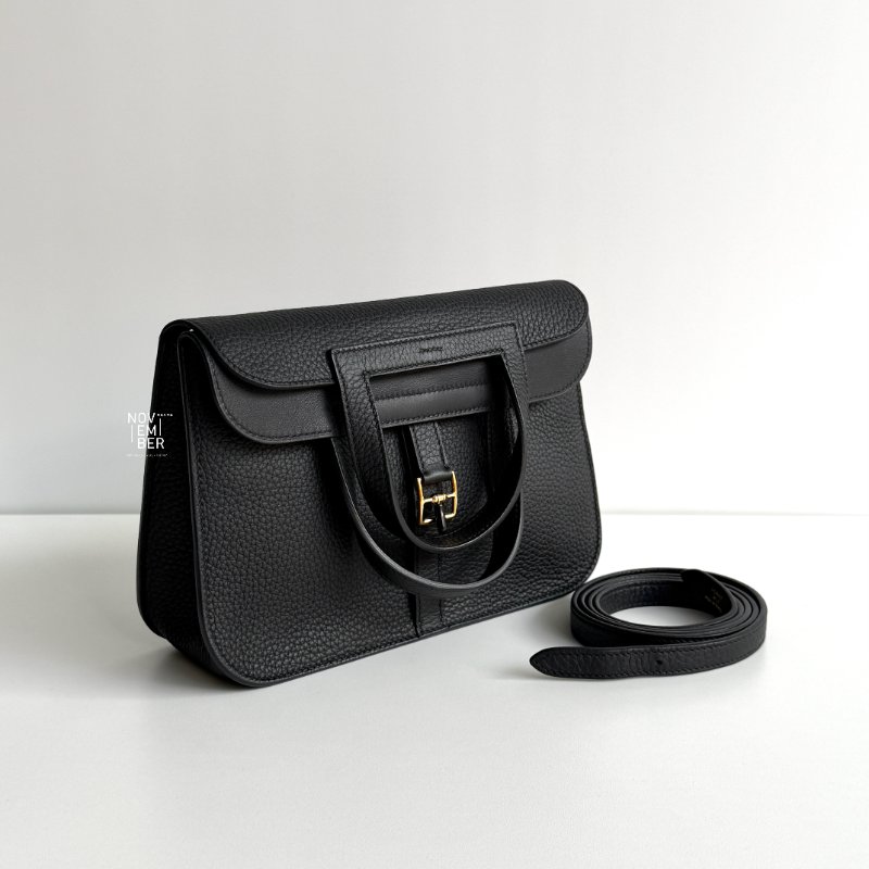 閒置新✨ 有購證🙌🏻 Hermès 愛馬仕 Halzan25 黑色金釦-1