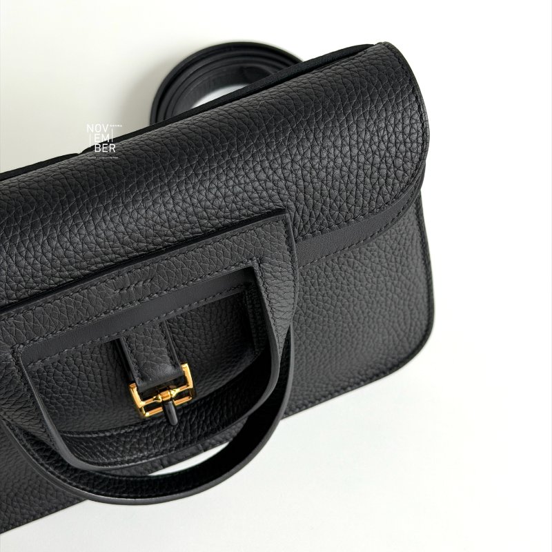 閒置新✨ 有購證🙌🏻 Hermès 愛馬仕 Halzan25 黑色金釦-2