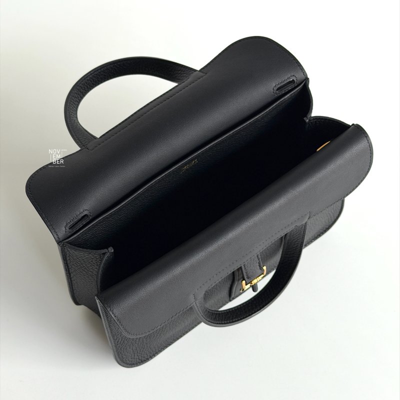 閒置新✨ 有購證🙌🏻 Hermès 愛馬仕 Halzan25 黑色金釦-4