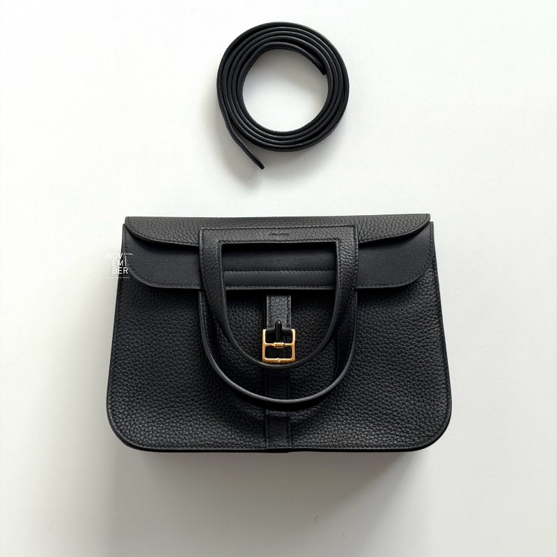 閒置新✨ 有購證🙌🏻 Hermès 愛馬仕 Halzan25 黑色金釦-5