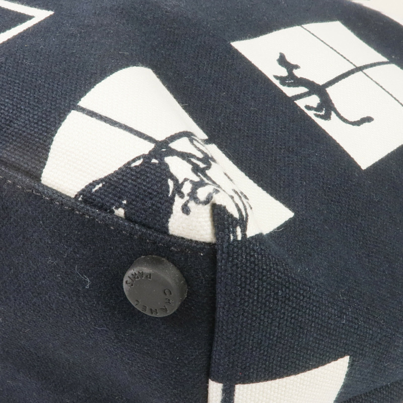 CHANEL 帆布Tote Bag金扣手挽袋-5