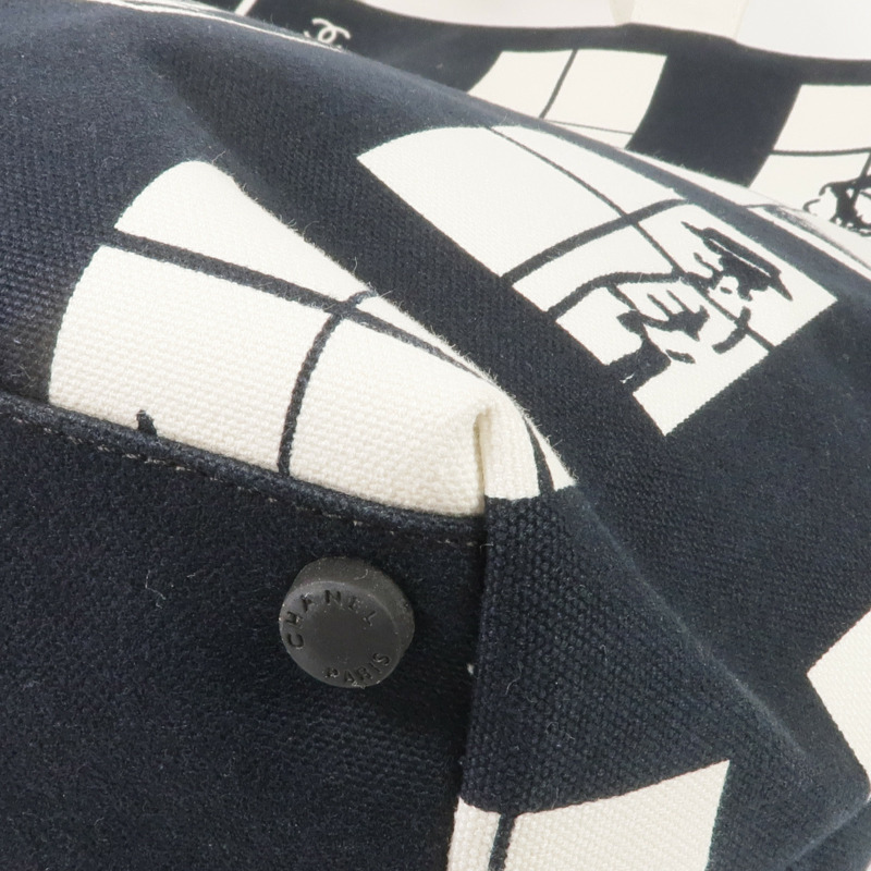 CHANEL 帆布Tote Bag金扣手挽袋-7