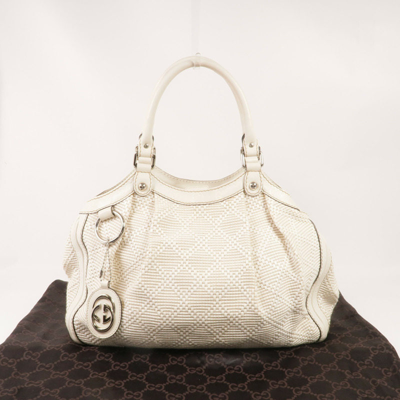 GUCCI 牛皮皮革Sukey Handbag銀扣手挽袋-17