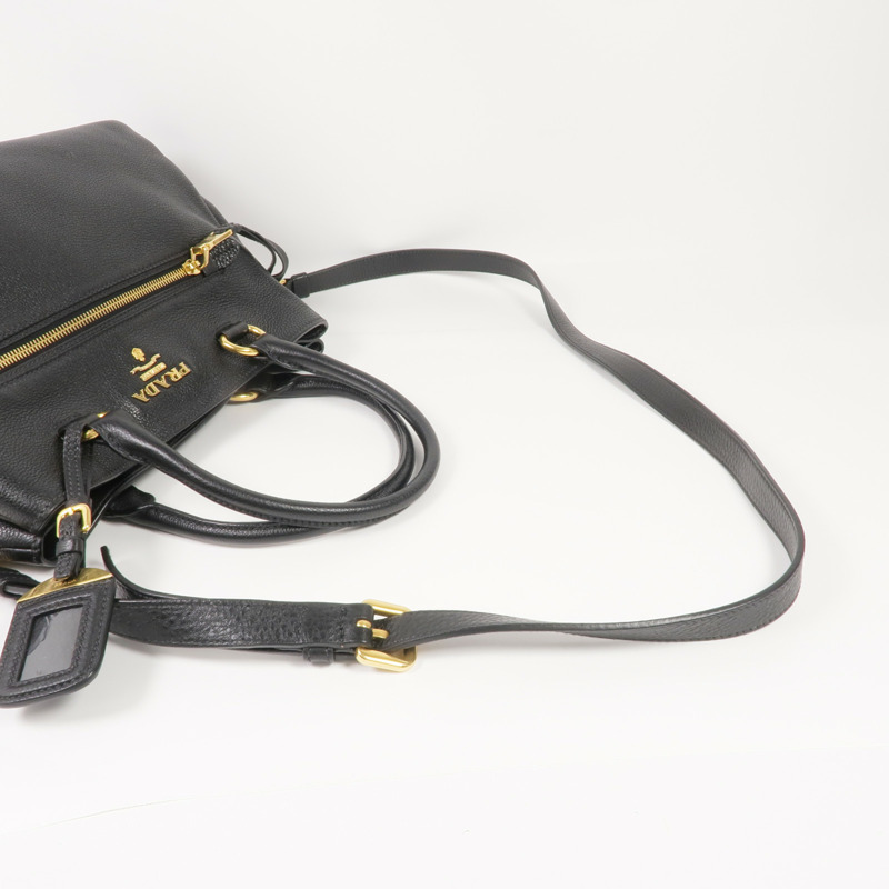 PRADA 牛皮皮革2 Way Shoulder金扣手挽肩背兩用袋-4