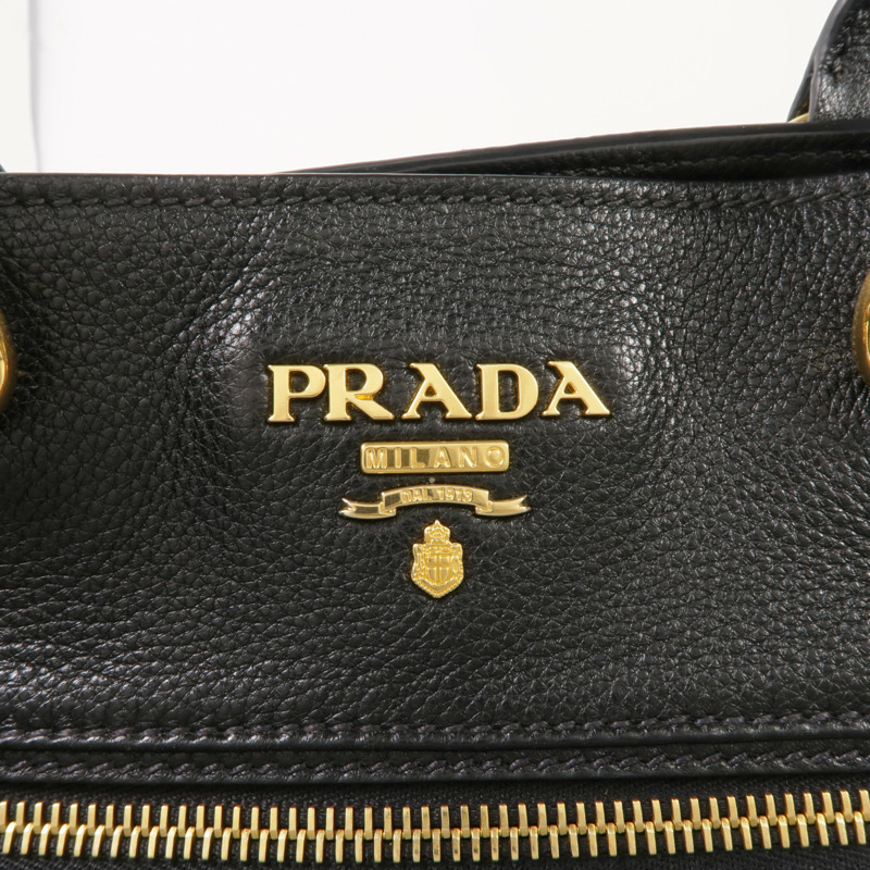 PRADA 牛皮皮革2 Way Shoulder金扣手挽肩背兩用袋-5