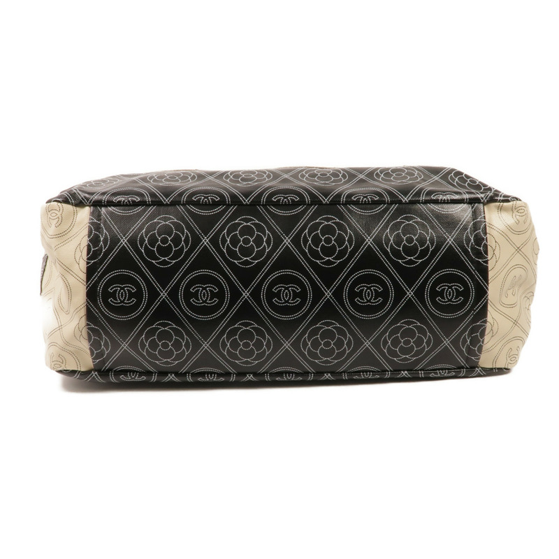 CHANEL 塗層帆布2 Way Tote銀扣手挽肩背兩用袋-3