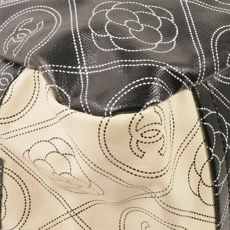 CHANEL 塗層帆布2 Way Tote銀扣手挽肩背兩用袋-6