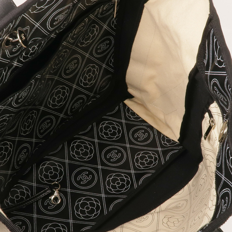 CHANEL 塗層帆布2 Way Tote銀扣手挽肩背兩用袋-9