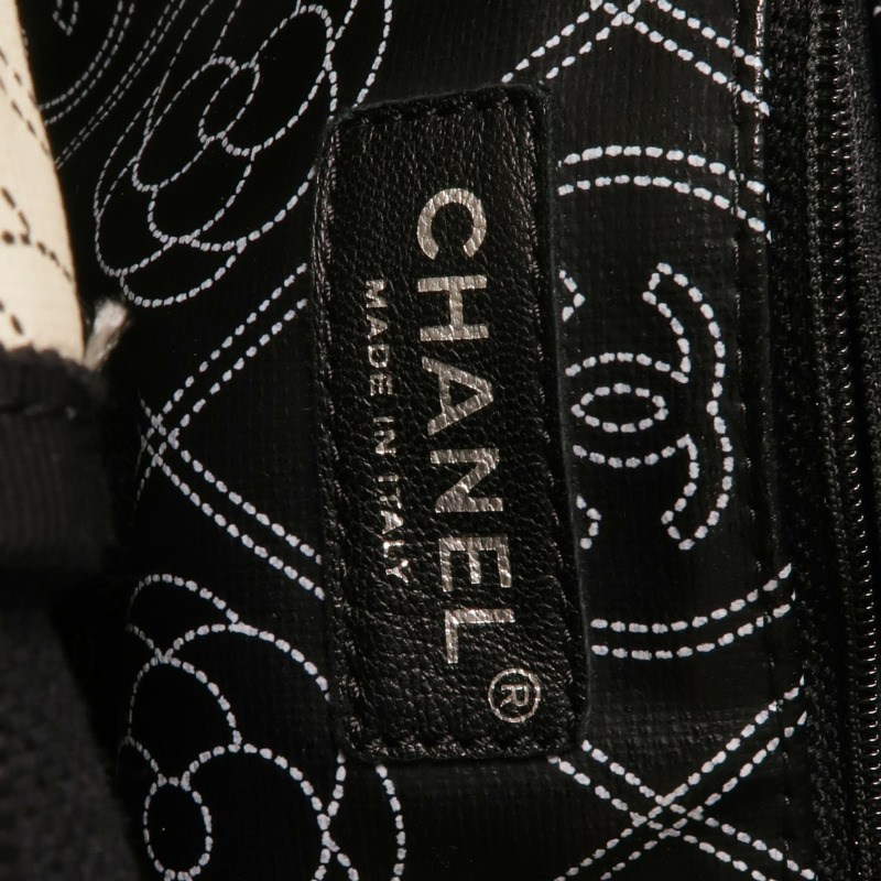 CHANEL 塗層帆布2 Way Tote銀扣手挽肩背兩用袋-10