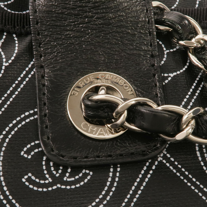 CHANEL 塗層帆布2 Way Tote銀扣手挽肩背兩用袋-12