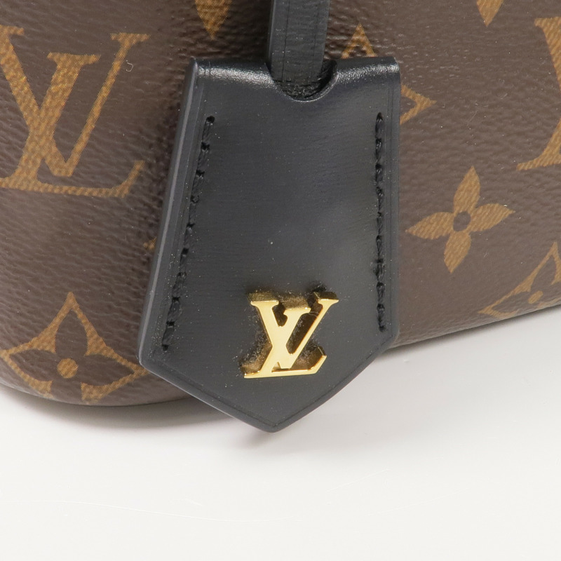 LOUIS VUITTON Monogram/Monogram Reverse Vanity PM金扣手挽肩背兩用袋棕色-10