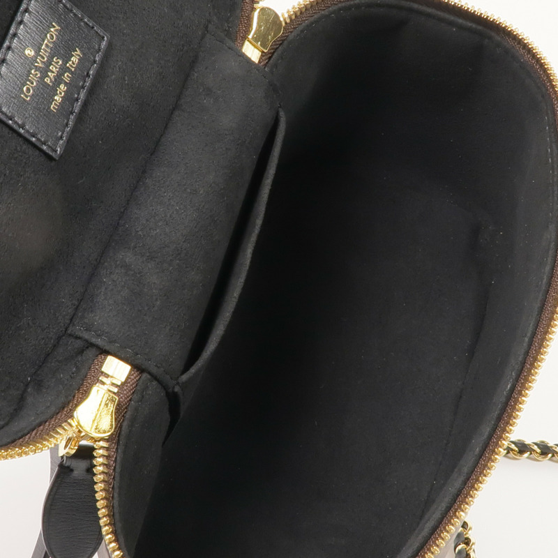 LOUIS VUITTON Monogram/Monogram Reverse Vanity PM金扣手挽肩背兩用袋棕色-13