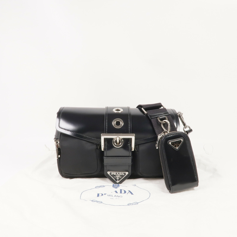 PRADA 尼龍/皮革Shoulder Bag銀扣肩背袋-20
