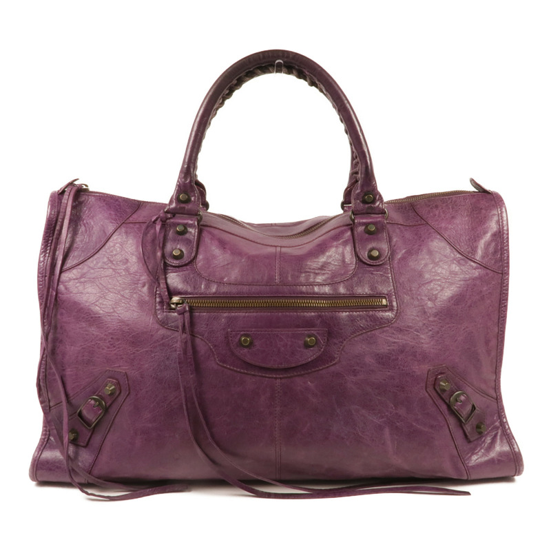 BALENCIAGA 皮革The Work Handbag金扣手挽袋-0