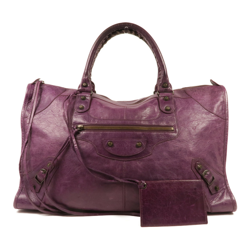 BALENCIAGA 皮革The Work Handbag金扣手挽袋-20