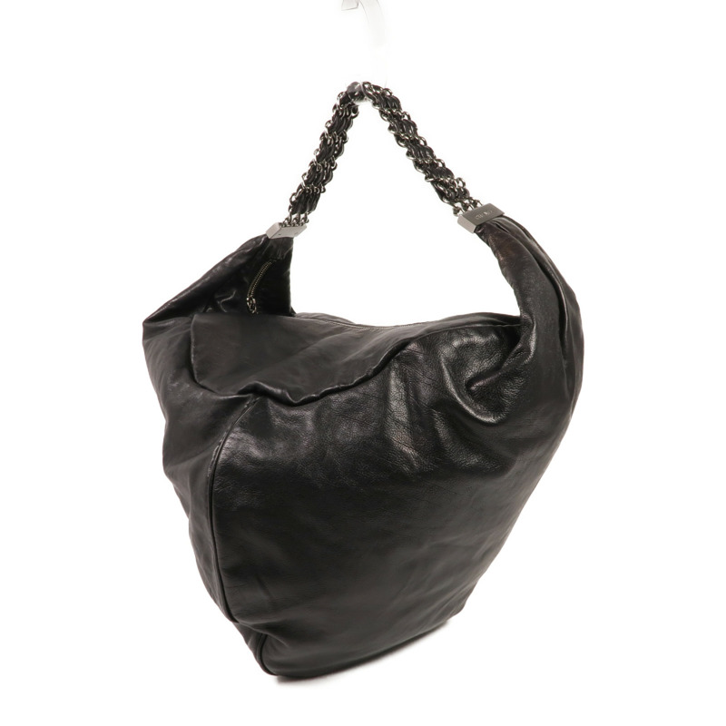 CHANEL 牛皮皮革Shoulder Bag銀扣肩背袋-1