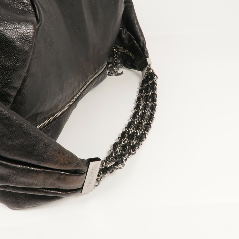 CHANEL 牛皮皮革Shoulder Bag銀扣肩背袋-4