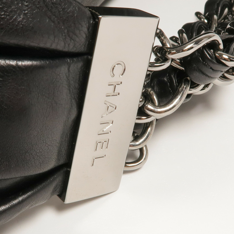 CHANEL 牛皮皮革Shoulder Bag銀扣肩背袋-8