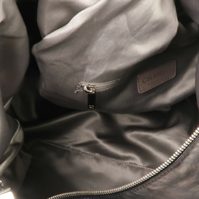 CHANEL 牛皮皮革Shoulder Bag銀扣肩背袋-10