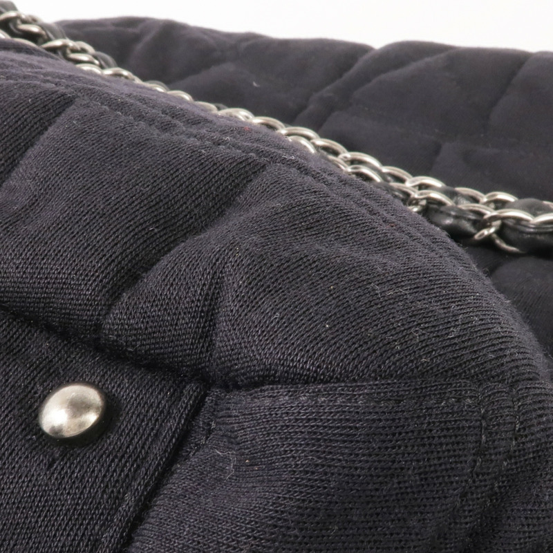 CHANEL 布料/皮革Chain Shoulder銀扣鏈帶肩背袋-7