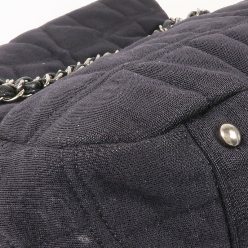 CHANEL 布料/皮革Chain Shoulder銀扣鏈帶肩背袋-8