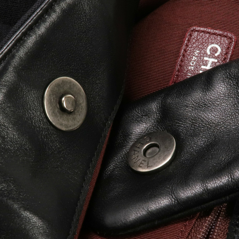 CHANEL 布料/皮革Chain Shoulder銀扣鏈帶肩背袋-14