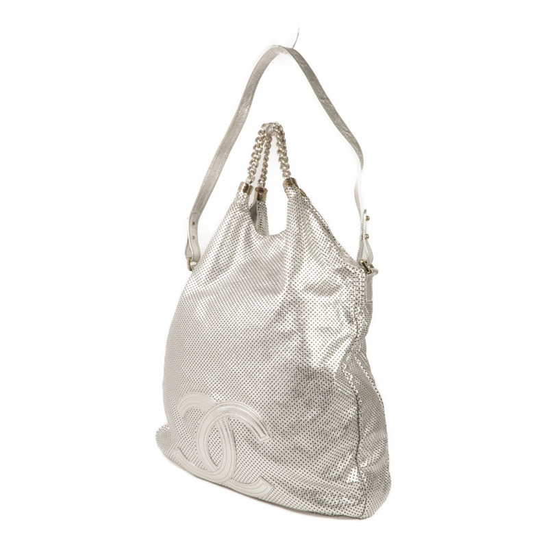 CHANEL 牛皮皮革2 Way Shoulder銀扣手挽肩背兩用袋-2