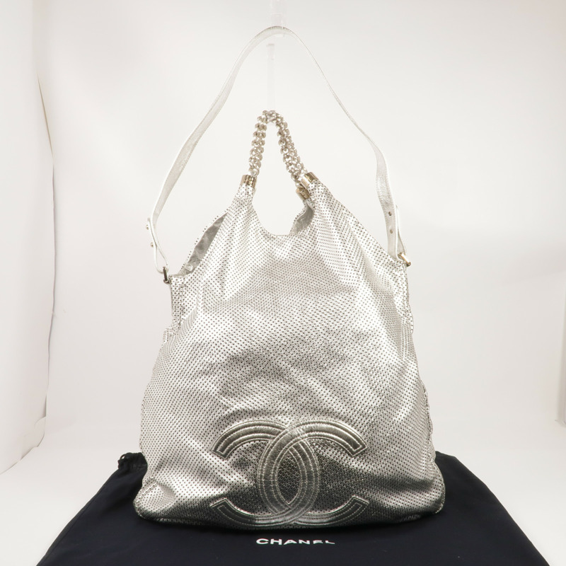 CHANEL 牛皮皮革2 Way Shoulder銀扣手挽肩背兩用袋-16