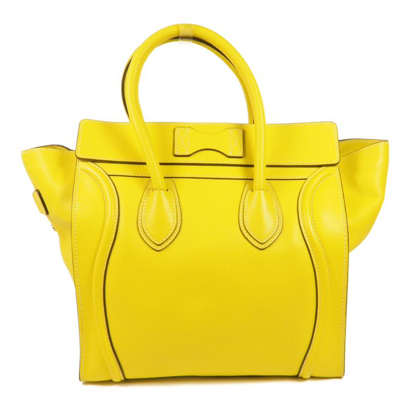 CELINE 牛皮皮革Mini Luggage銀扣手挽袋-1