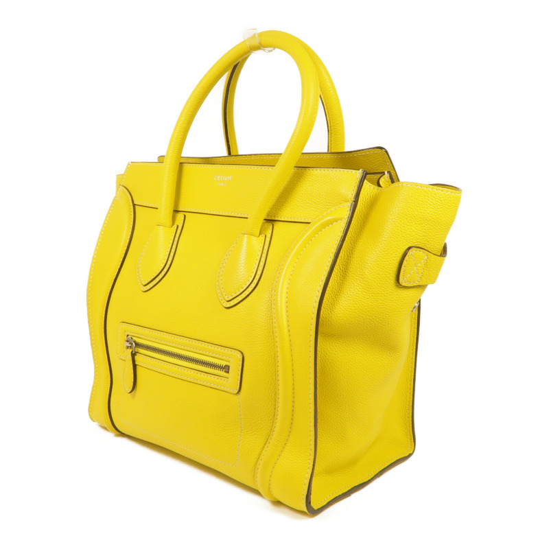 CELINE 牛皮皮革Mini Luggage銀扣手挽袋-2