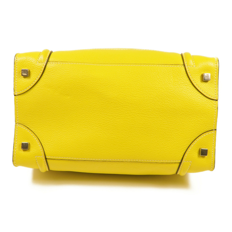 CELINE 牛皮皮革Mini Luggage銀扣手挽袋-3