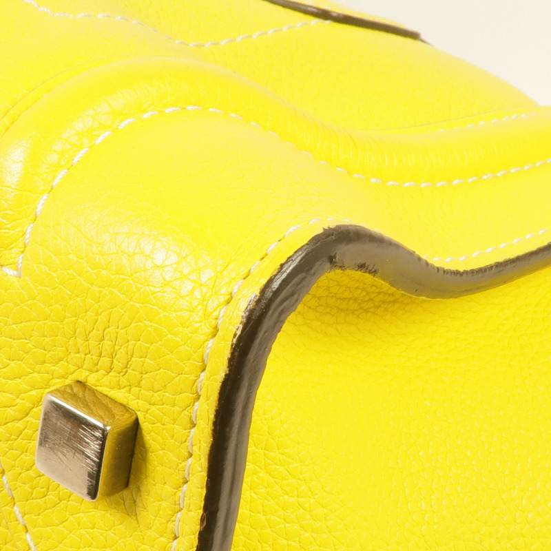 CELINE 牛皮皮革Mini Luggage銀扣手挽袋-5