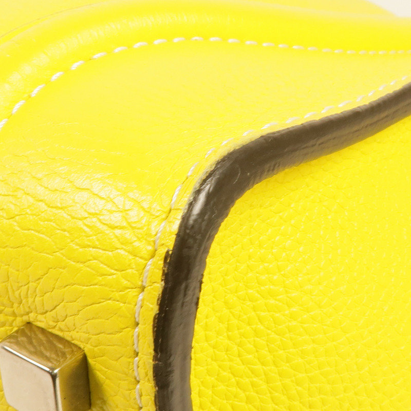 CELINE 牛皮皮革Mini Luggage銀扣手挽袋-7