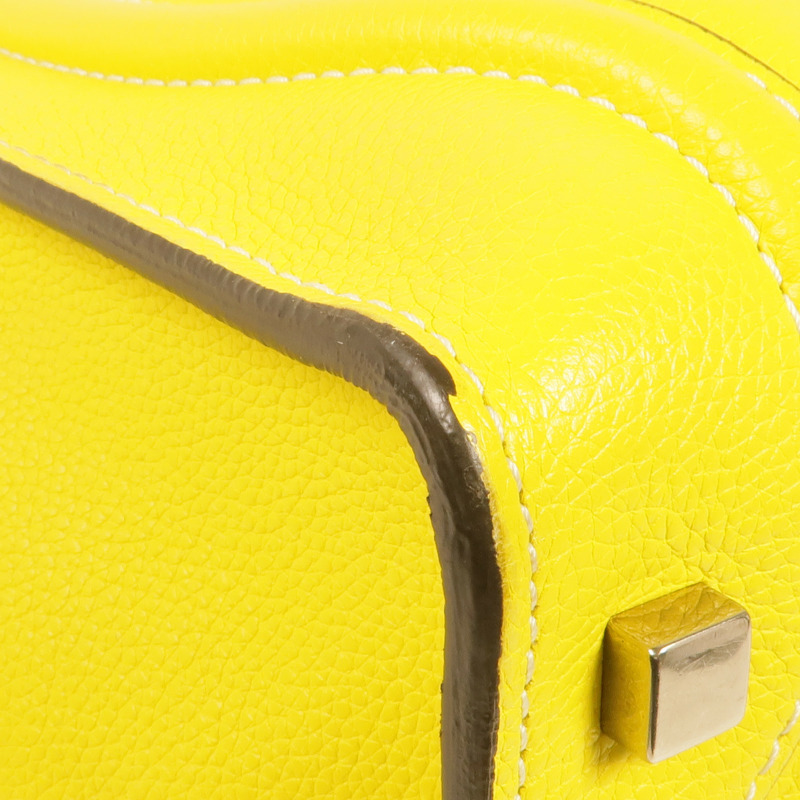CELINE 牛皮皮革Mini Luggage銀扣手挽袋-8