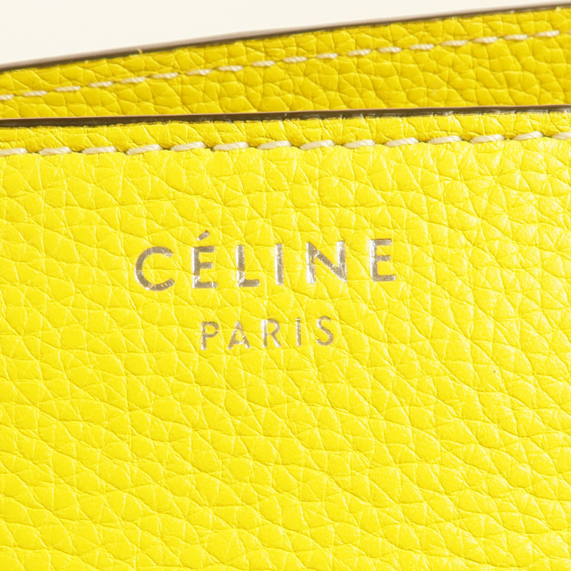 CELINE 牛皮皮革Mini Luggage銀扣手挽袋-9