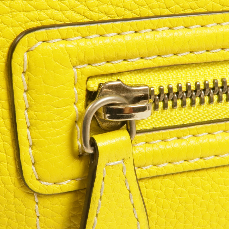 CELINE 牛皮皮革Mini Luggage銀扣手挽袋-10