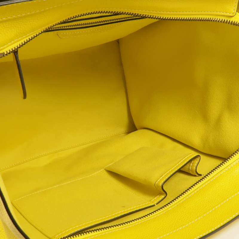 CELINE 牛皮皮革Mini Luggage銀扣手挽袋-12