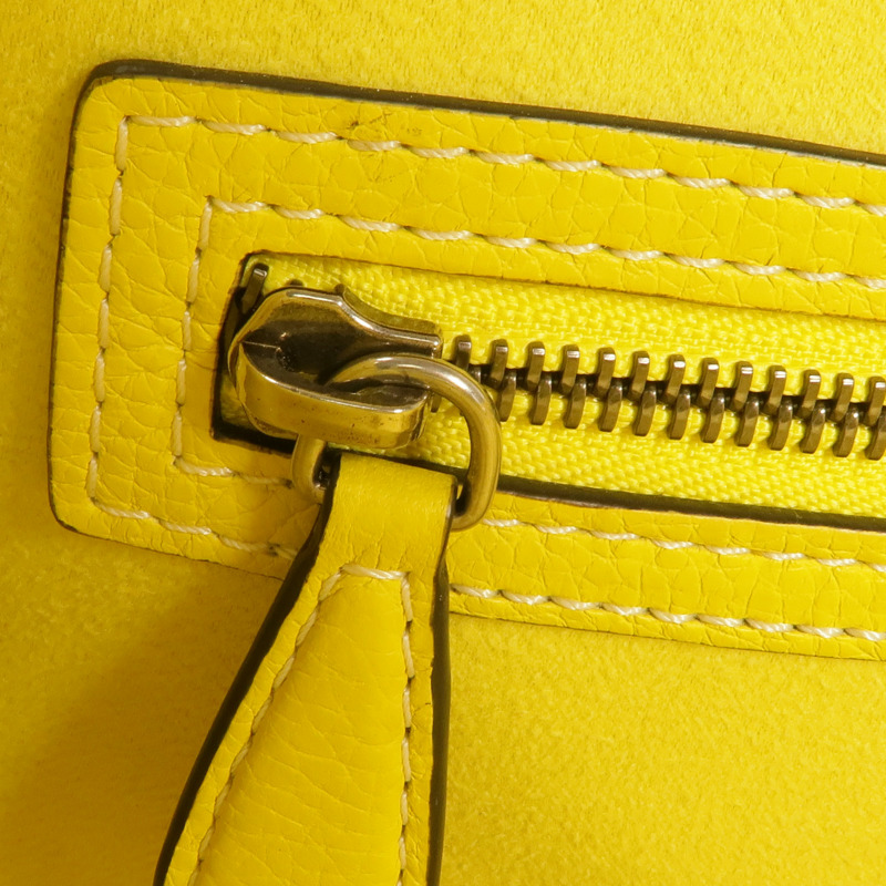 CELINE 牛皮皮革Mini Luggage銀扣手挽袋-15