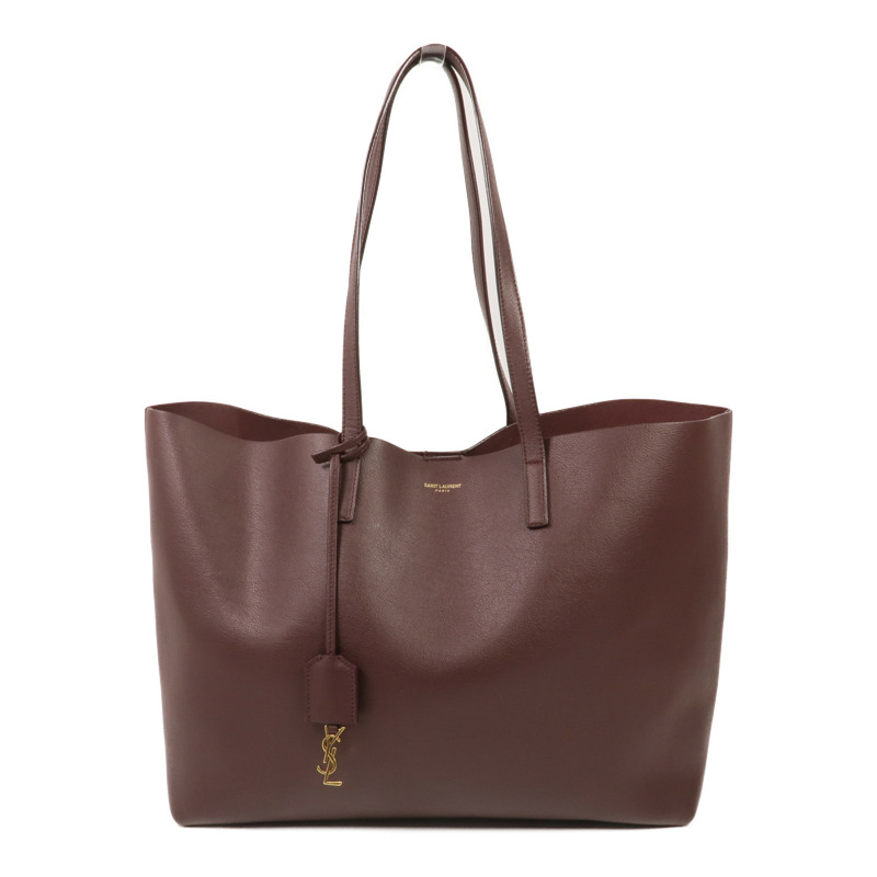 YVES SAINT LAURENT 牛皮皮革Shoulder Tote金扣肩背袋/手挽袋-0